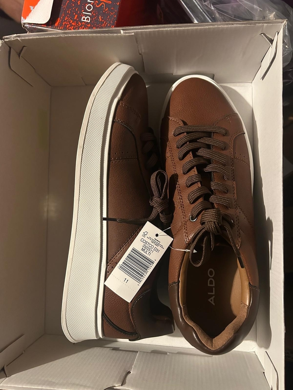 ALDO Brown Low-Top Sneakers with White Sole